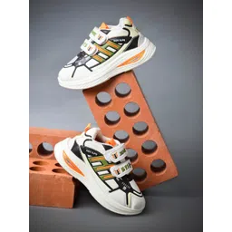 KATS Unisex Kids Colourblocked Round Toe Velcro Antibacterial Chunky Sole Sneakers-picture-12