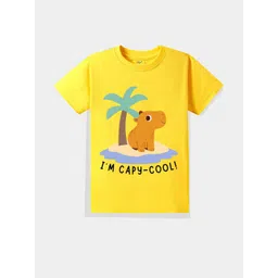 KAVEE Boys Printed Cotton Half Sleeves T-shirt image 1