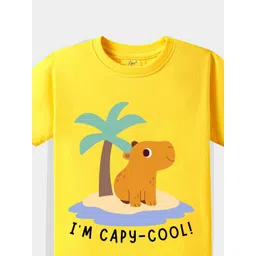 KAVEE Boys Printed Cotton Half Sleeves T-shirt image 3