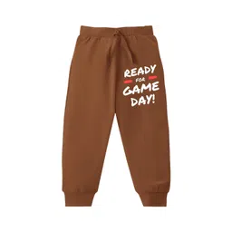 KAVEE Boys Ready For Game Day Printed Pure Cotton Joggers-picture-51