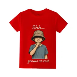 KAVEE Pure Cotton Half Sleeves Boy Printed Bio Washed Tee - Red-picture-30