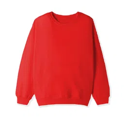 KAVEE Terry Knit Full Sleeves Solid Light Winter Sweatshirt - Red-picture-10