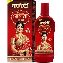 KAVERI Alta Red Colour For Feet - Liquid Alta for Women & Girls Hand & Feet Designs - 100ML For Bharatanatyam Dance, puja & Weddings | Long Lasting, Skin-Friendly & Waterproof Alta (Pack Of 1)-picture-25