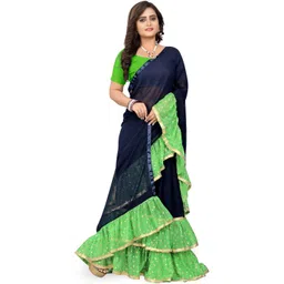 KAVINDI Embellished Pure Georgette Saree-picture-14