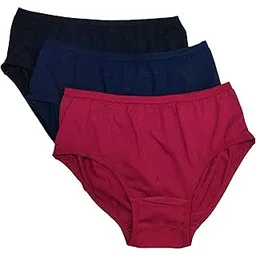 kavinor Cotton Women Hipster Brief Combo Set Mid Waist Full Coverage with Elastic Innerwear Plain Solid Panties (Assorted Colour Pack of 3)-picture-27