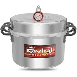 Kaviraj Bawarchi Large Size Aluminium Commercial Pressure Cooker with Outer Lid Gas Compatible for Healthy Cooking | 35 Litre | Pack of 1-picture-20