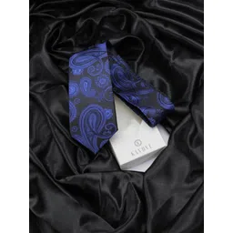 kavove KOVOVE Men Black & Blue Printed Broad Tie-picture-25