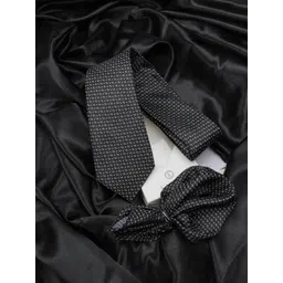 kavove KOVOVE Men Black & White Tie with Square Pocket-picture-23