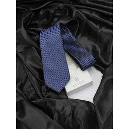 kavove KOVOVE Men Blue & Black Exotic Checkered Broad Tie-picture-26