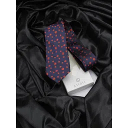 kavove KOVOVE Men Blue & Red Floral Woven Design Broad Tie-picture-25