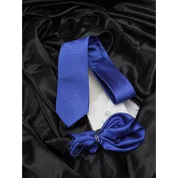 kavove KOVOVE Men Blue Polka Dot Printed Tie & Pocket Square-picture-35