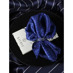 kavove KOVOVE Men Blue Self Design Pocket Square-picture-16
