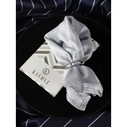 kavove KOVOVE Men Grey Self-Design Pocket Square-picture-15