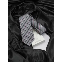 kavove KOVOVE Men Grey Striped Broad Tie-picture-16