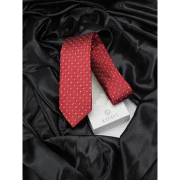 kavove KOVOVE Men Maroon & White Checked Broad Tie-picture-41