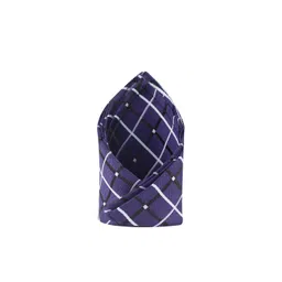 kavove KOVOVE Men Navy Blue & White Checked Pocket Square-picture-36