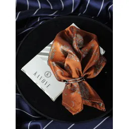 kavove KOVOVE Men Orange Self-Design Pocket Square-picture-12