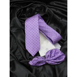 kavove KOVOVE Men Purple Pack of 2 Printed Tie & Pocket Square Set-picture-38