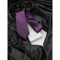kavove KOVOVE Men Purple Woven Design Broad Tie-picture-10