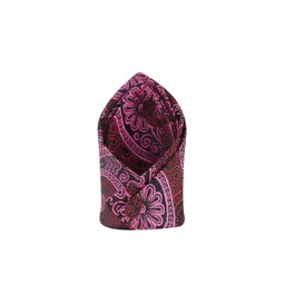 kavove KOVOVE Men Red & Pink Paisley Woven Design Pocket Square-picture-17