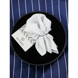 kavove KOVOVE Men White Self Design Pocket Square-picture-21