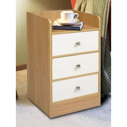 Kawachi Square Wooden 3 Drawer Bedside Table-picture-56