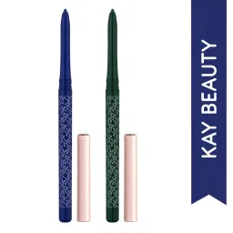 Kay Beauty 24 Hr Coloured Matte Kajal Combo - Blue & Green image 1