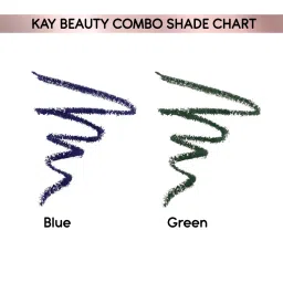Kay Beauty 24 Hr Coloured Matte Kajal Combo - Blue & Green image 2