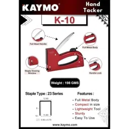 Kaymo K-10+ST2308 6-10mm Metal Body Hand Tacker with 20000 Pcs 23/8-H 8mm Heavy Duty Staples image 4