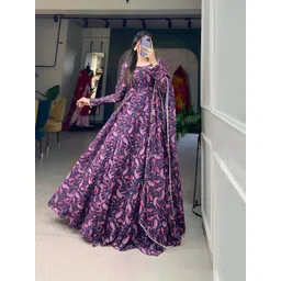 kayra enterprise Printed Georgette Stitched Anarkali Gown-picture-19