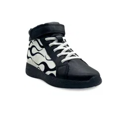 KazarMax Kids Textured Patterned Leather Mid-Top Sneakers image 1