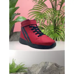 KazarMax Unisex Kids Red Striped PU Sneakers-picture-10