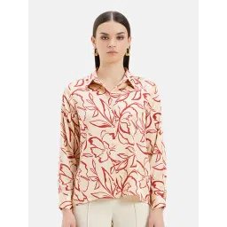 Kazo Beige & Rust Printed Shirt-image-12