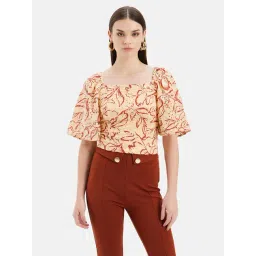 Kazo Beige & Rust Self Design Top-picture-37