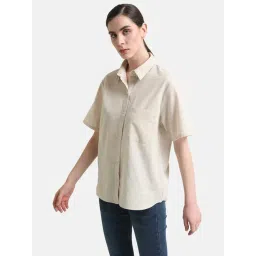 Kazo Beige Casual Shirt-image-3