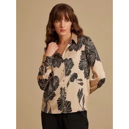 Kazo Beige Printed Shirt image 1