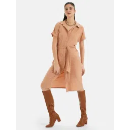 Kazo Beige Shirt Dress-picture-14