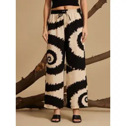 Kazo Black & Beige Printed Trousers-picture-29