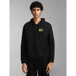 Kazo Black Regular Fit Printed Unisex Hooded Sweatshirt-picture-31