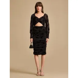 Kazo Black Self Design Dress-picture-10