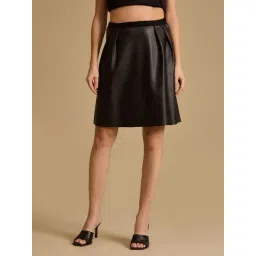 Kazo Black Solid Skirt-picture-41