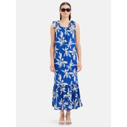 Kazo Blue & White Printed Maxi Dress-picture-16