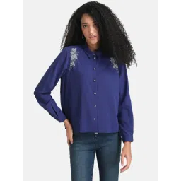 Kazo Blue Embellished Shirt-picture-23