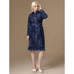 Kazo Blue Regular Fit Solid Dress-picture-31