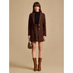 Kazo Brown Checks Overcoat-picture-43