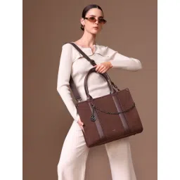 Kazo Brown Cooper Textured Large Leather Tote-picture-27