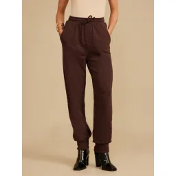 Kazo Brown Plain Joggers-picture-30