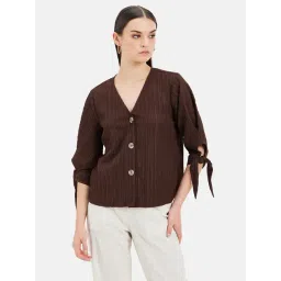 Kazo Brown Self Design Shirt-picture-32