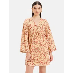 Kazo Floral Print Cotton A-Line Mini Dress-picture-33