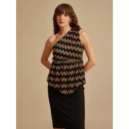 Kazo Gold & Black Self Design Top-picture-23